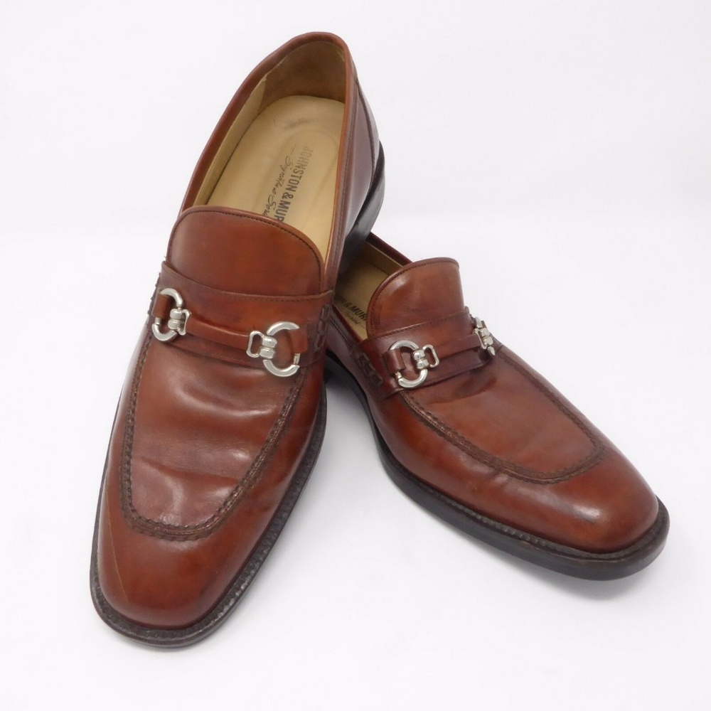 Johnston & Murphy Brown Leather Bit Piece Slip-on